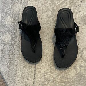 Aetrex Women's Black Slide Sandals